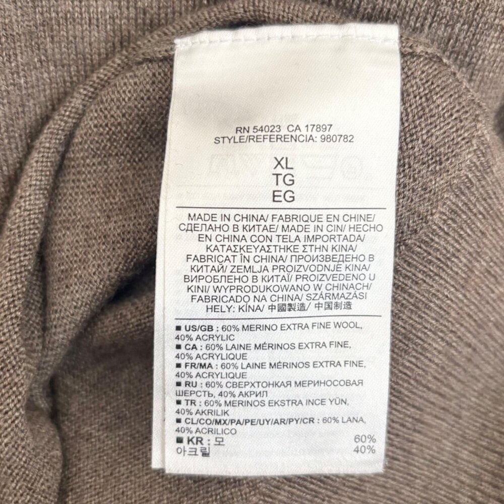 Banana Republic Men’s Merino Wool Blend Sweater XL Full Zip Gray Winter - Picture 5 of 8